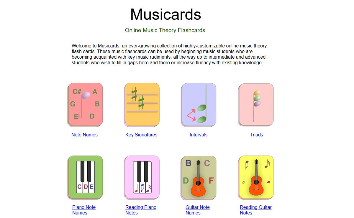 Musicards - Online Music Theory Flash Cards