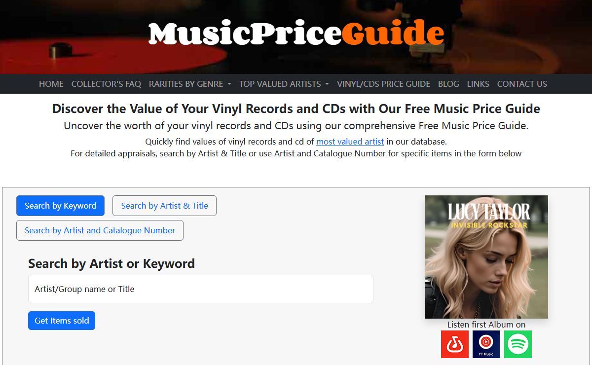 Free Price Guide For Vinyl Records And Cd : Top Valued