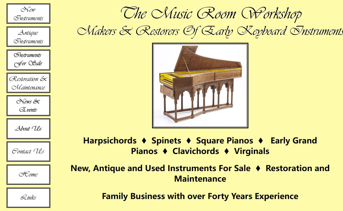 The Music Room Workshop - Harpsichords, Spinets and Square Pianos