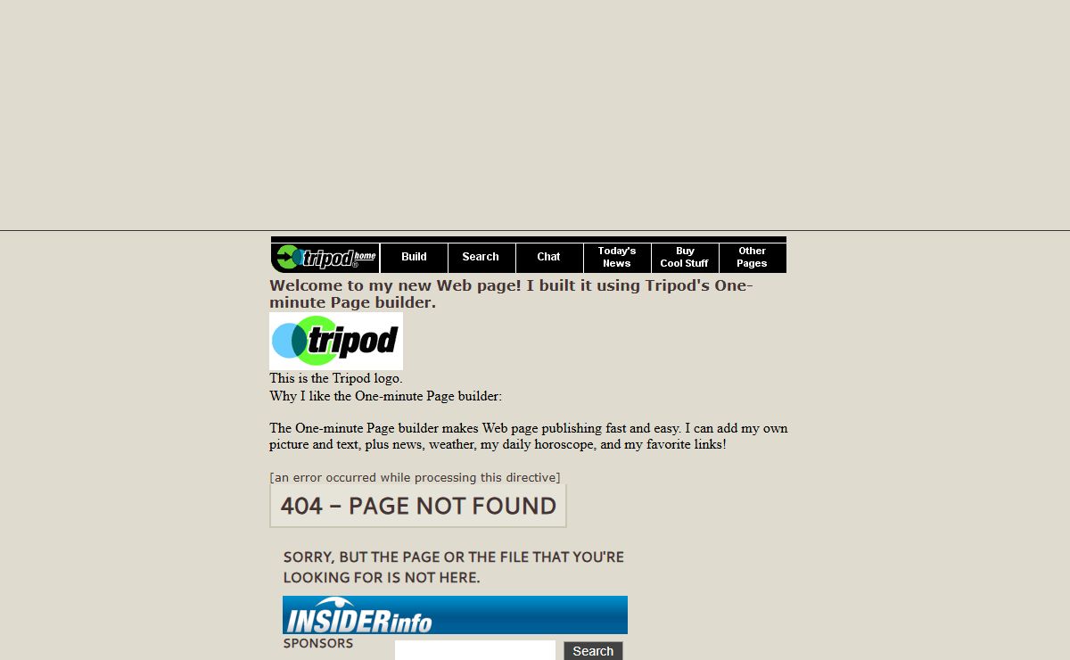 My Tripod One-Minute Page