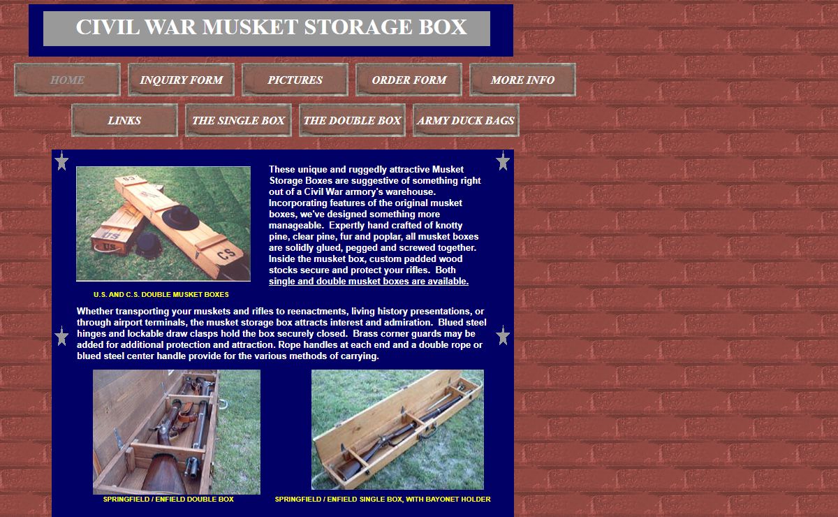 CIVIL WAR MUSKET STORAGE AND TRANSPORT BOX -- CUSTOM MADE
