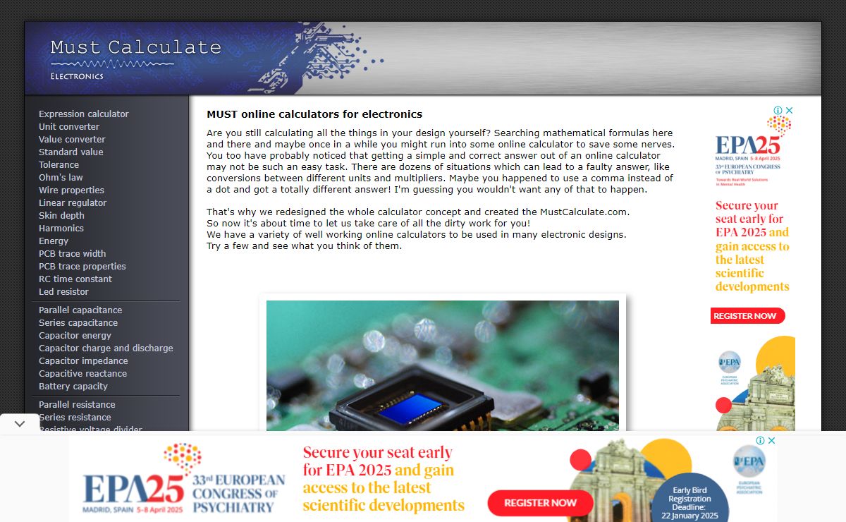 Online calculators for electronics | MustCalculate