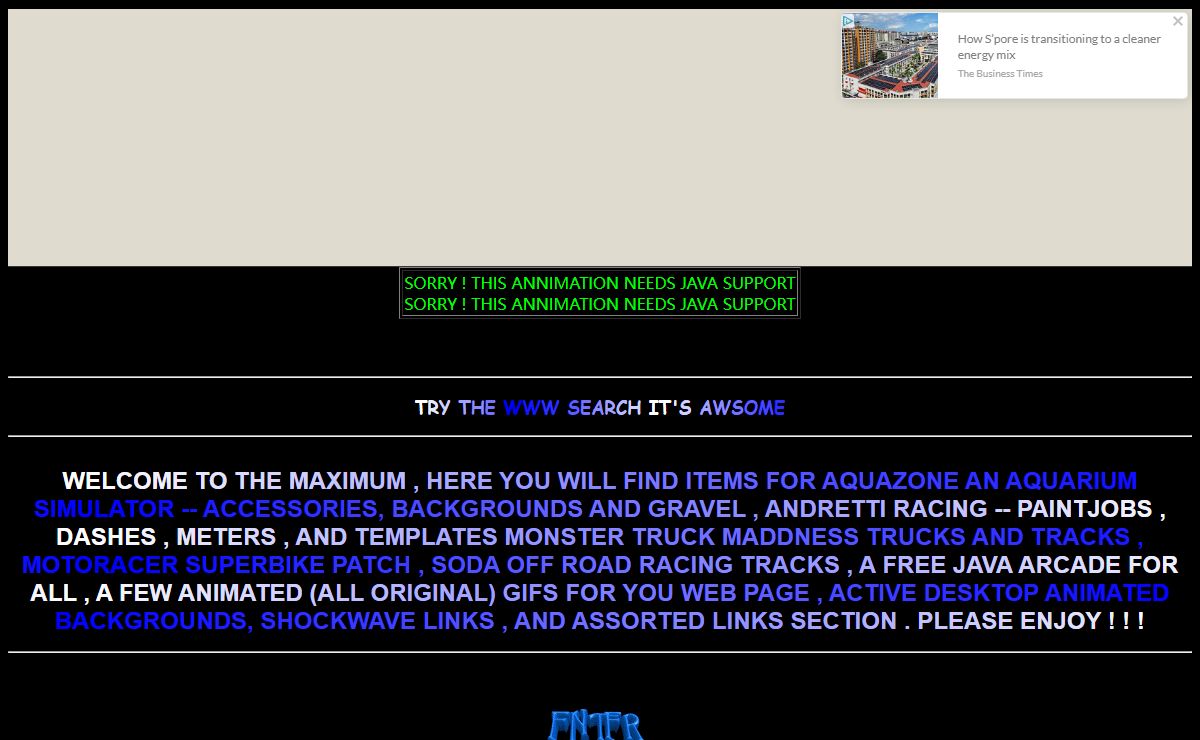 The Maximum - aquazone , andretti , racing , mtm , soda , off road , gifs , games , shockwave , free , stuff , search , engine , desktop , animated , more