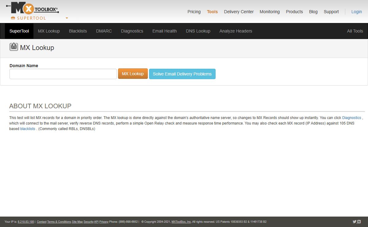 MX Lookup Tool - Check your DNS MX Records online - MxToolbox