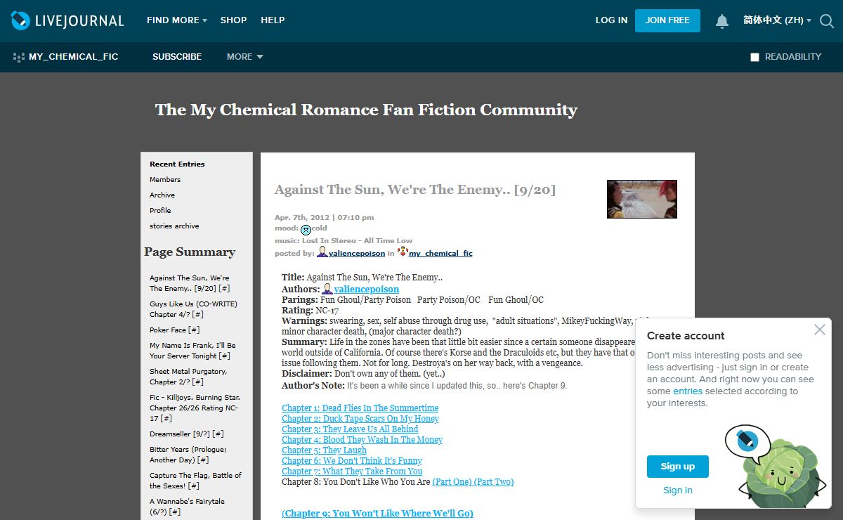 The My Chemical Romance Fan Fiction Community — LiveJournal