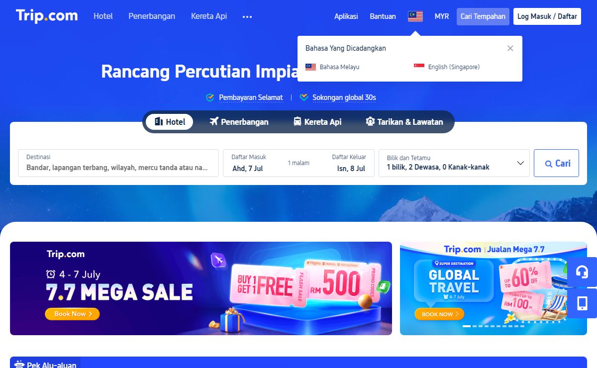 Trip.com Malaysia - Tawaran Perjalanan dan Promosi