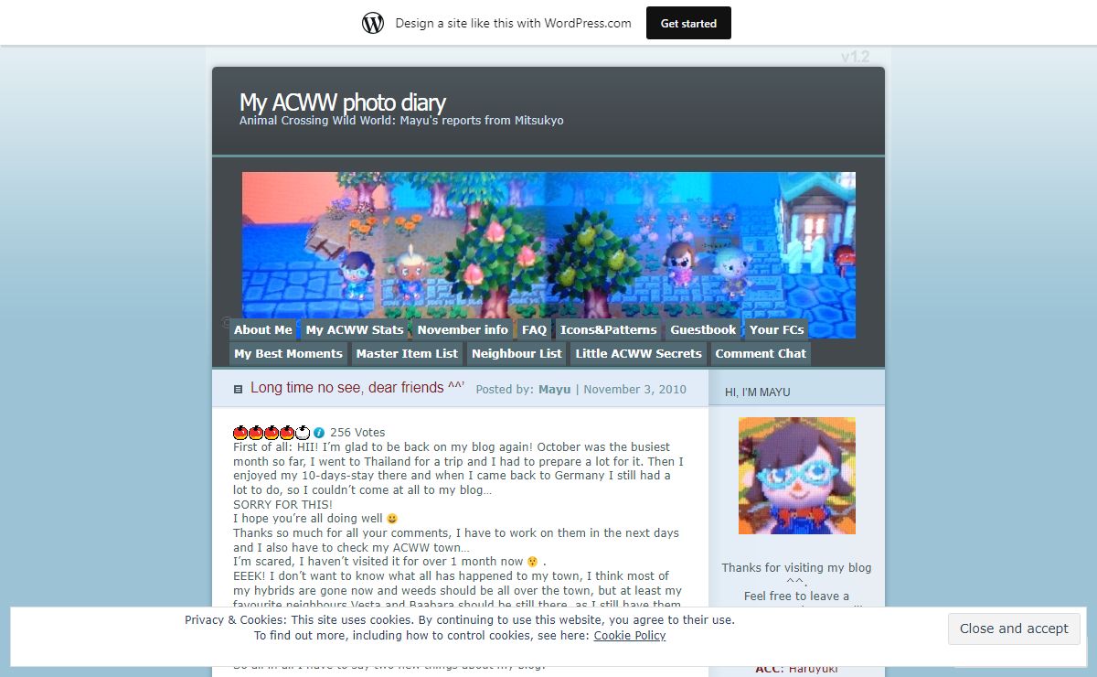 My ACWW photo diary | Animal Crossing Wild World: Mayu's reports from Mitsukyo