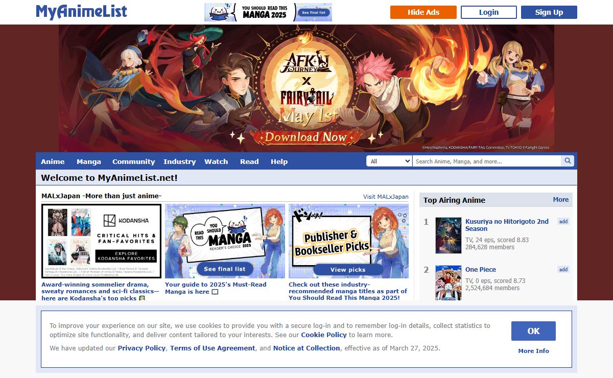 MyAnimeList.net - Anime and Manga Database and Community