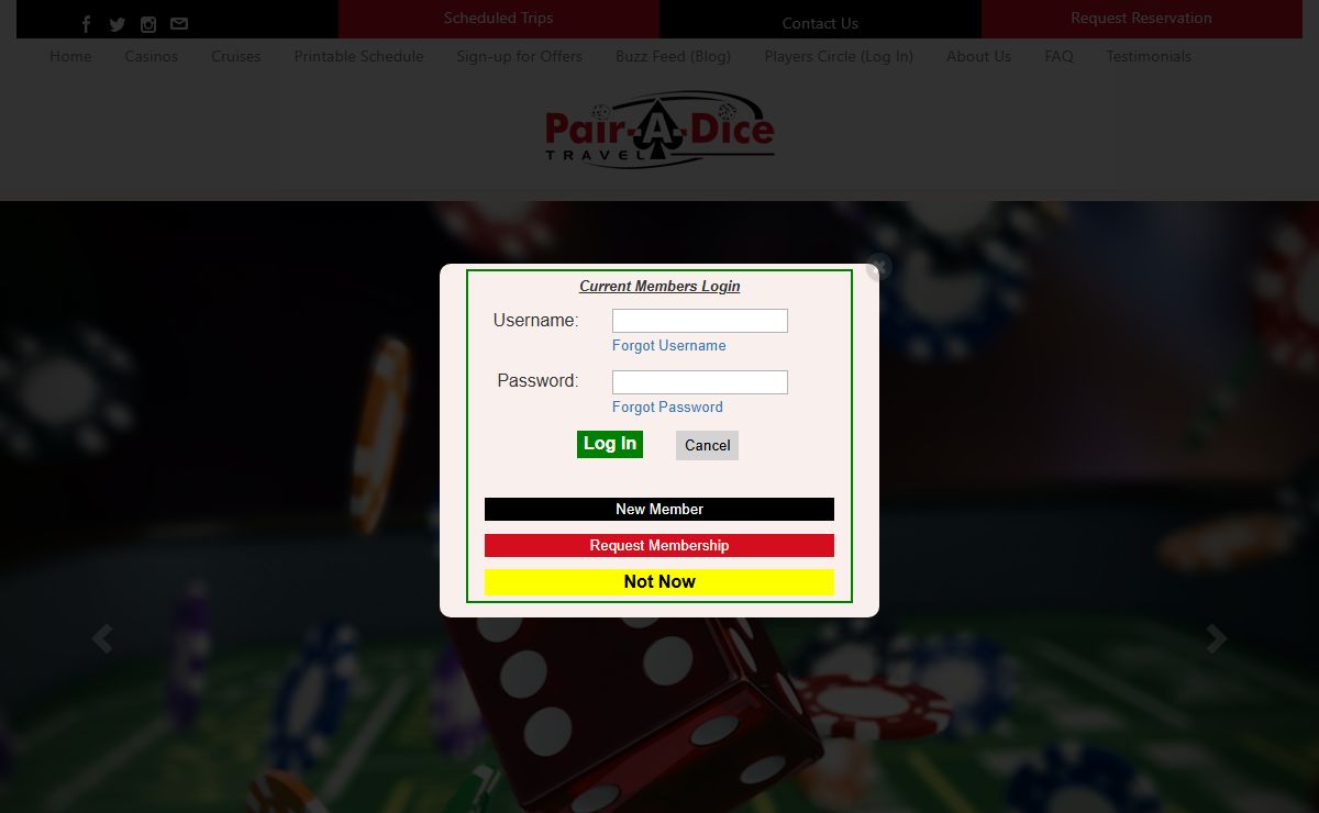 Pair-A-Dice Travel Home Page