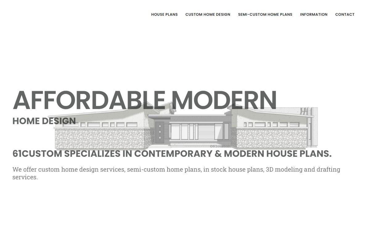 61custom | Contemporary & Modern House Plans | Custom Home Design