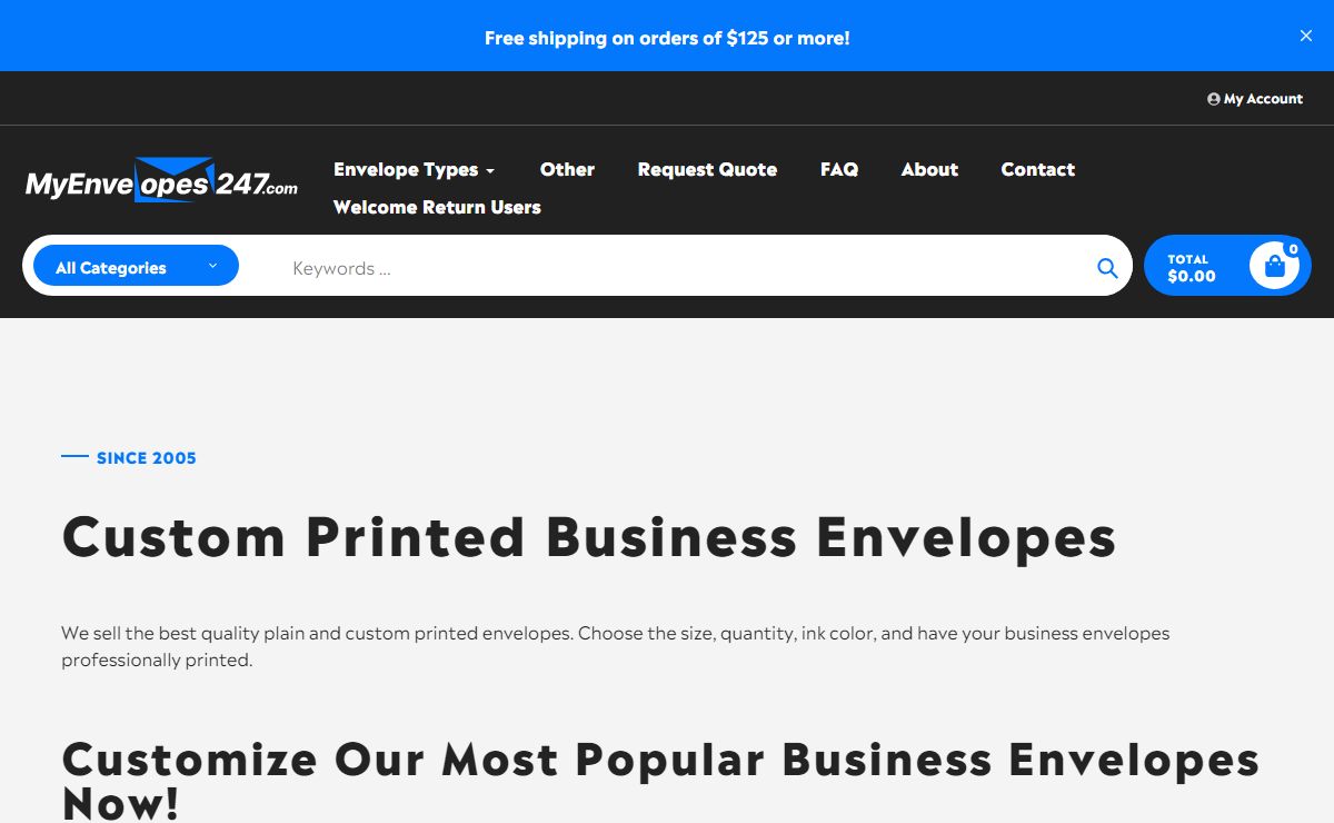 Custom Printed Business Envelopes | MyEnvelopes247.com