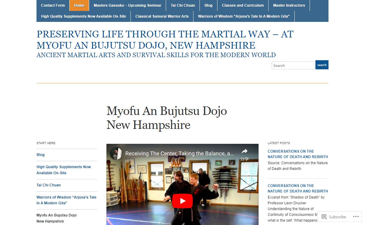 Preserving Life Through The Martial Way - At Myofu An Bujutsu Dojo, New Hampshire « Ancient Martial Arts and Survival Skills for the Modern World