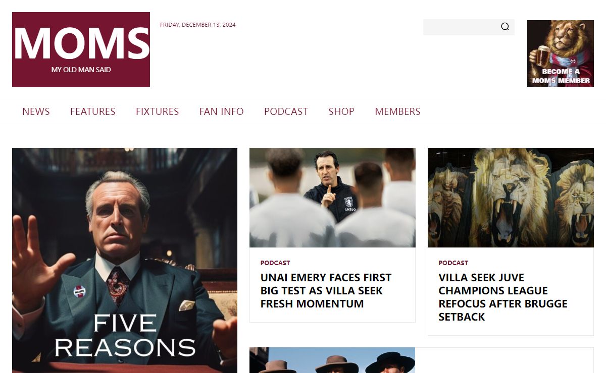 MOMS Aston Villa Blog