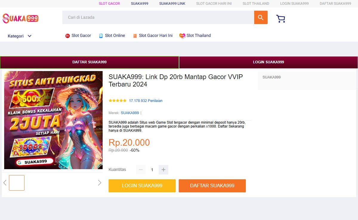 SUAKA999: Link Dp 20rb Mantap Gacor VVIP Terbaru 2024