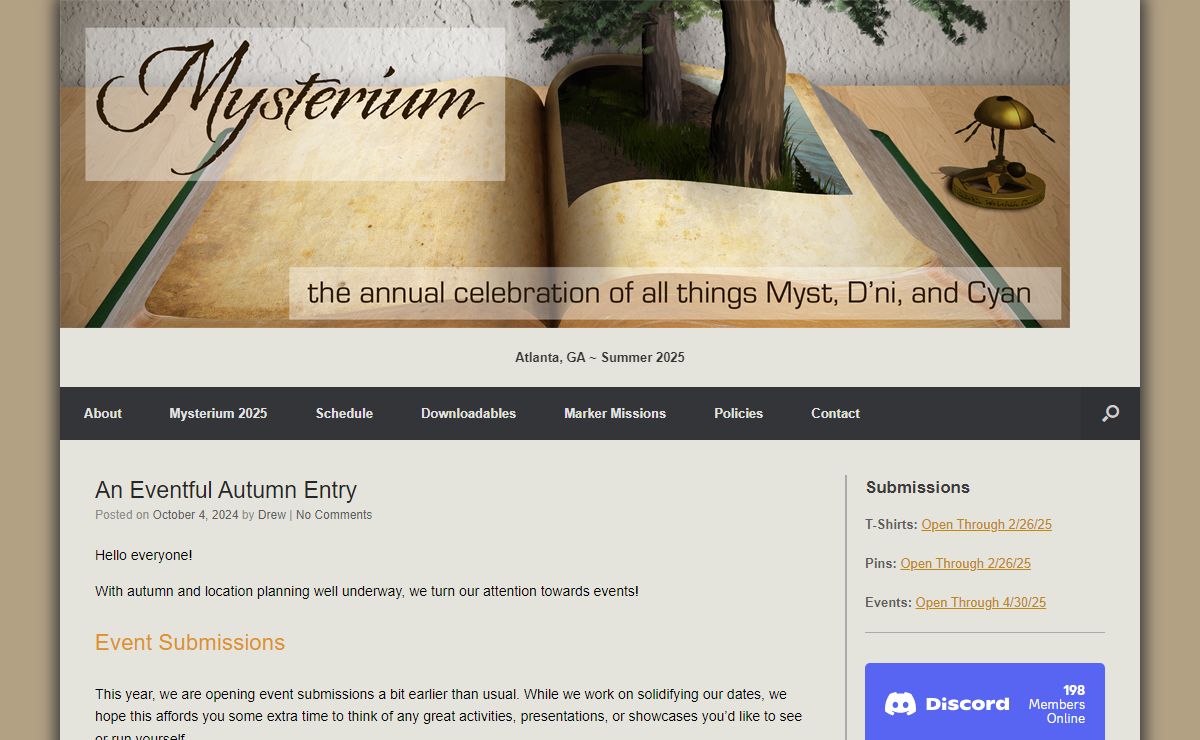 Mysterium – The annual Myst and D'ni fan gathering