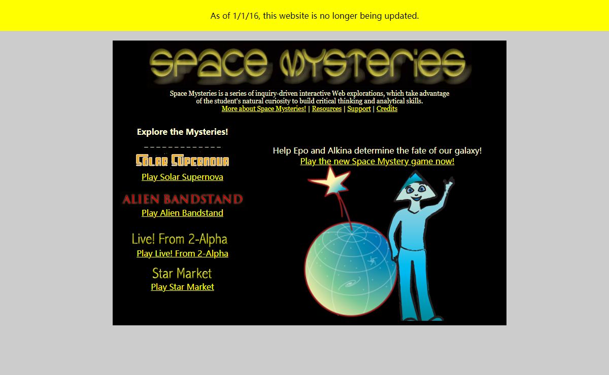 Space Mysteries Homepage
