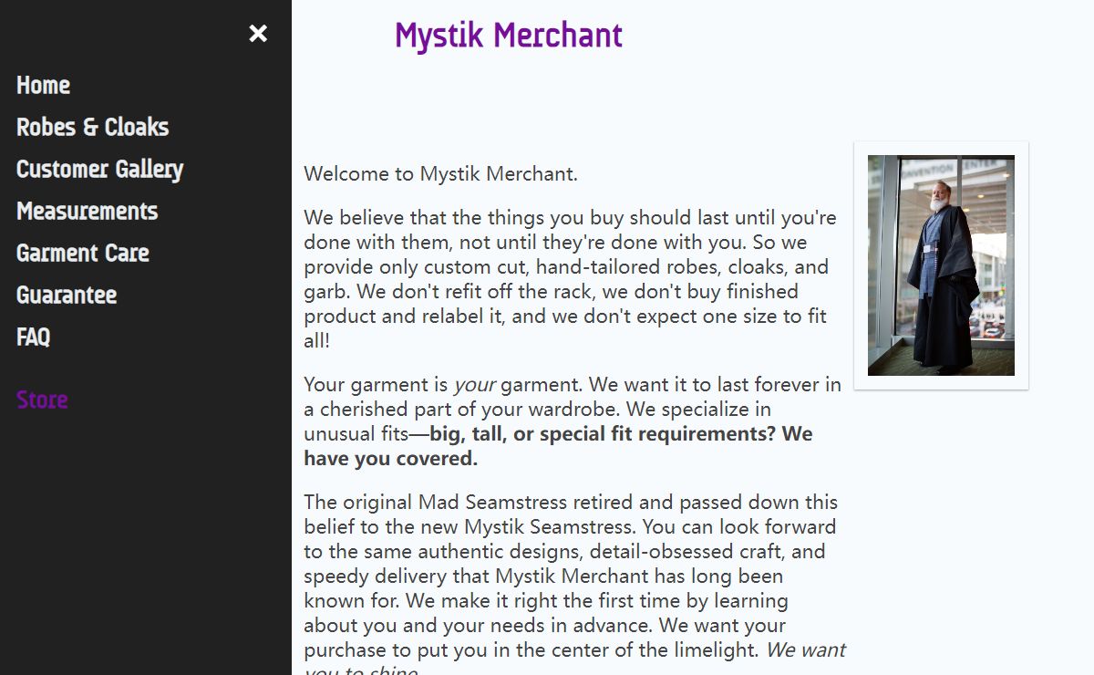 Mystik Merchant Robes & Cloaks