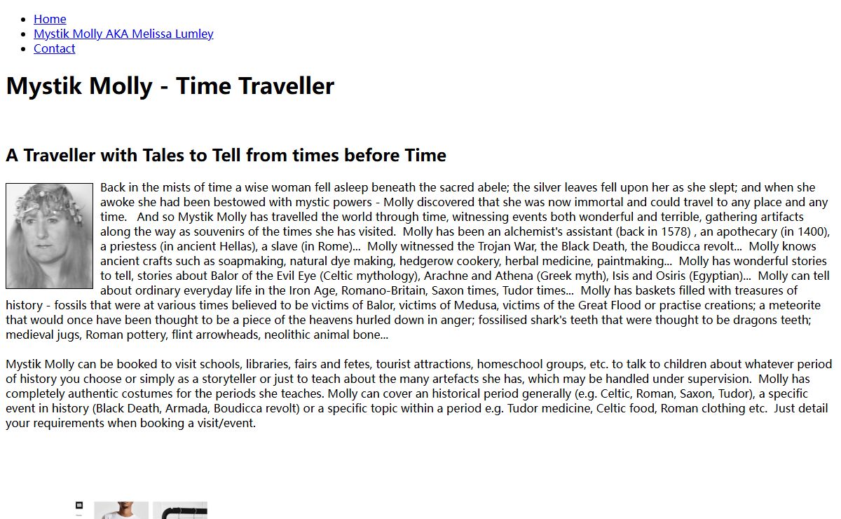 Mystik Molly - Time Traveller - Home