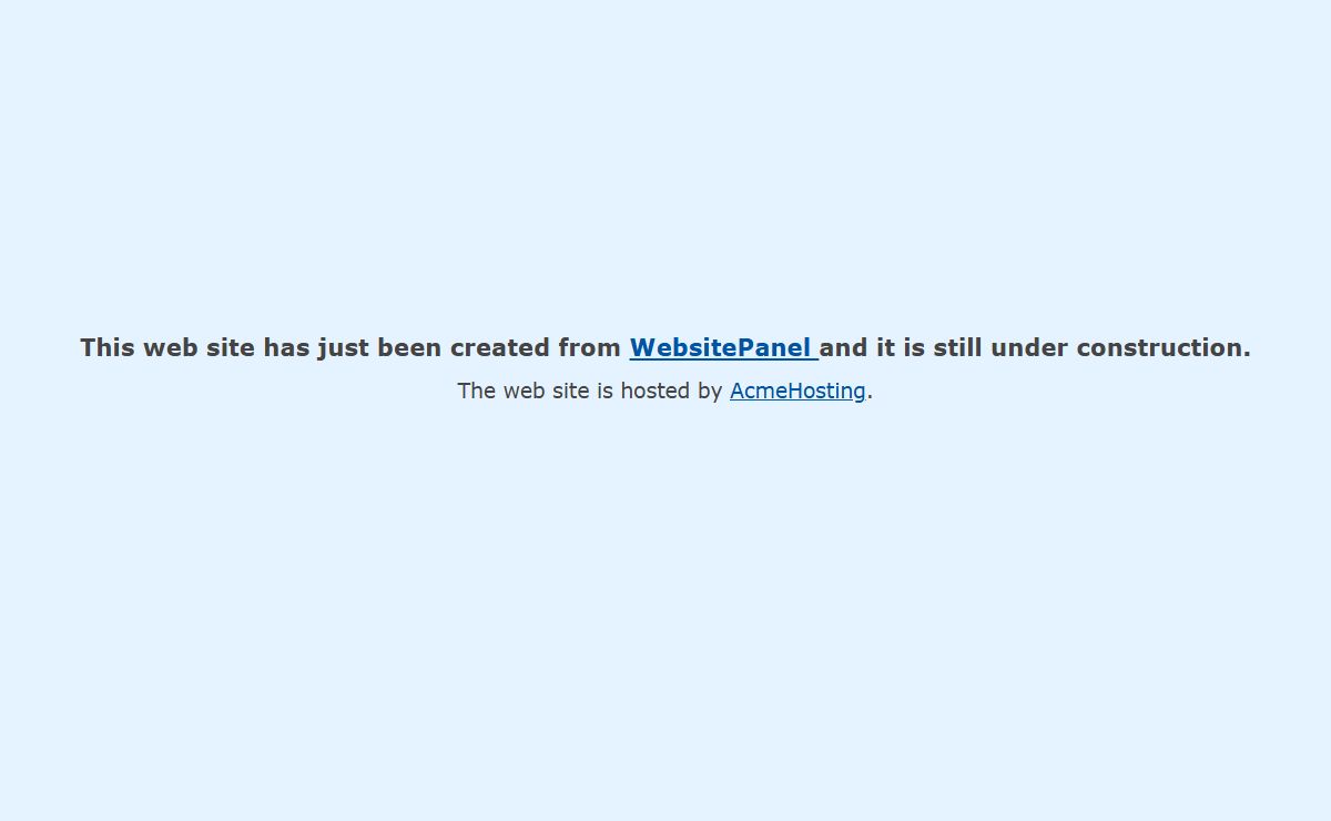 The web site is under construction