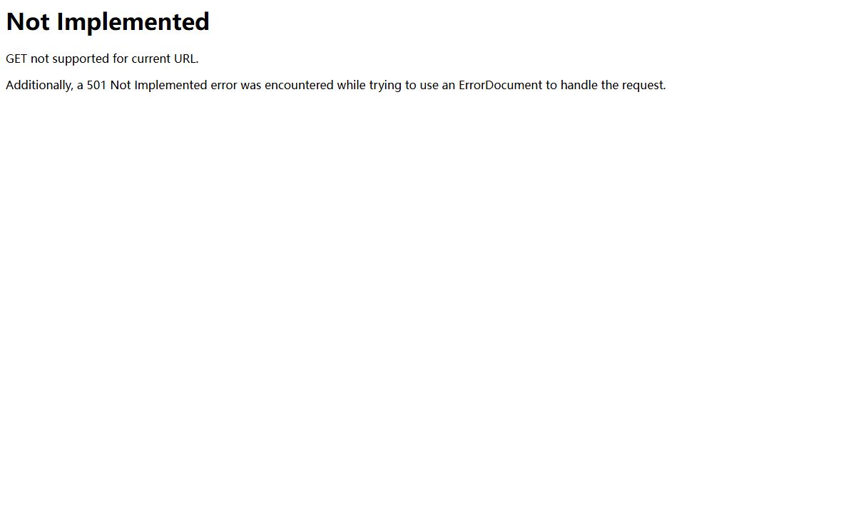 501 Not Implemented