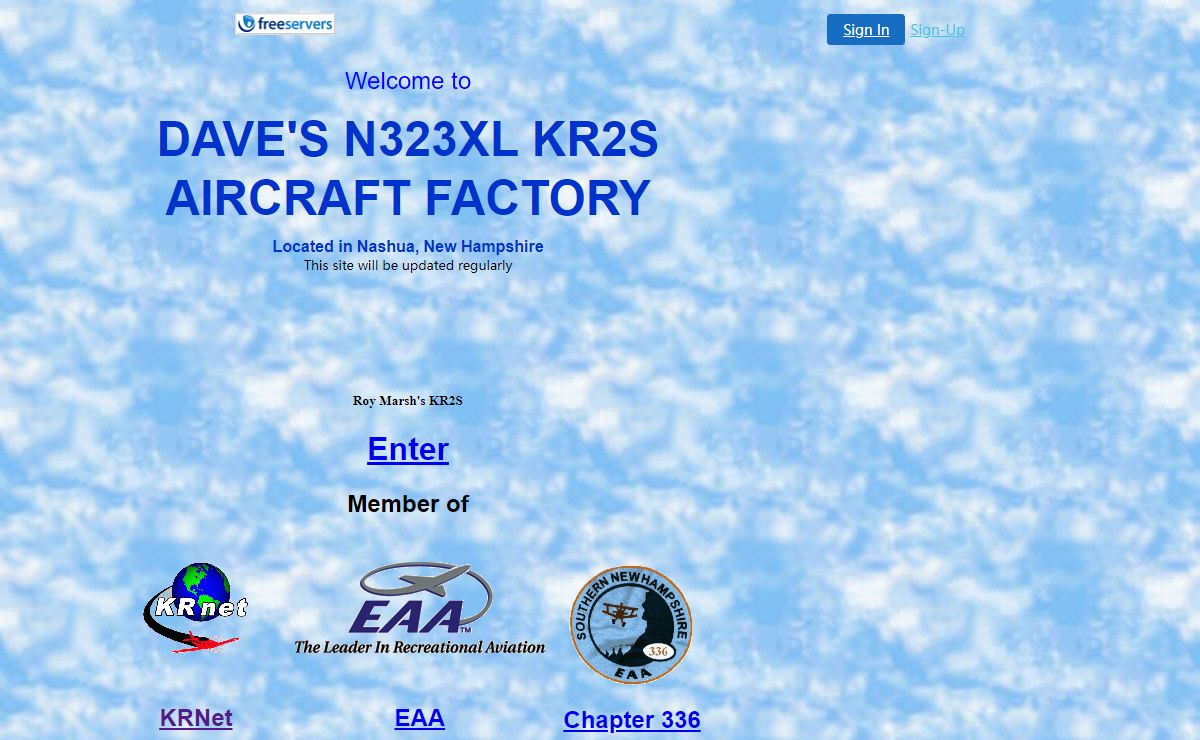 Dave's N323XL KR2S Aircraft Factory