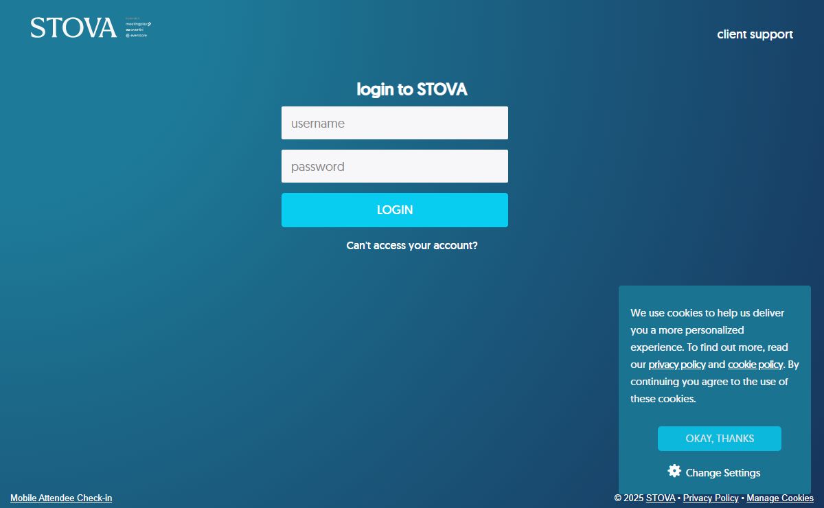 STOVA - Client Login