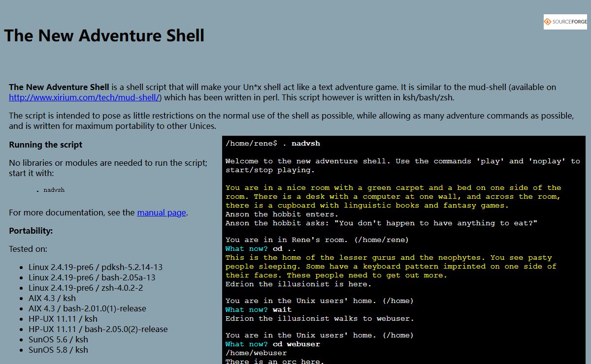 New Adventure Shell