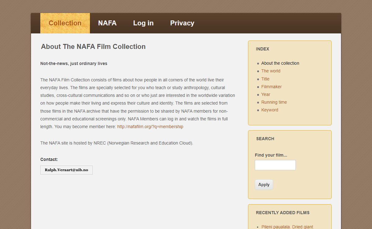 About The NAFA Film Collection | The NAFA Film Collection