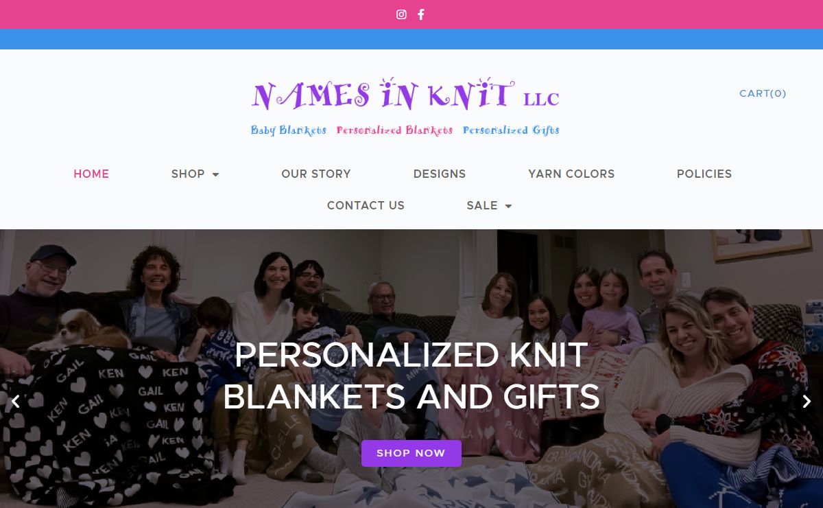 Personalized Blankets and Gifts for All Ages - Names In Knit