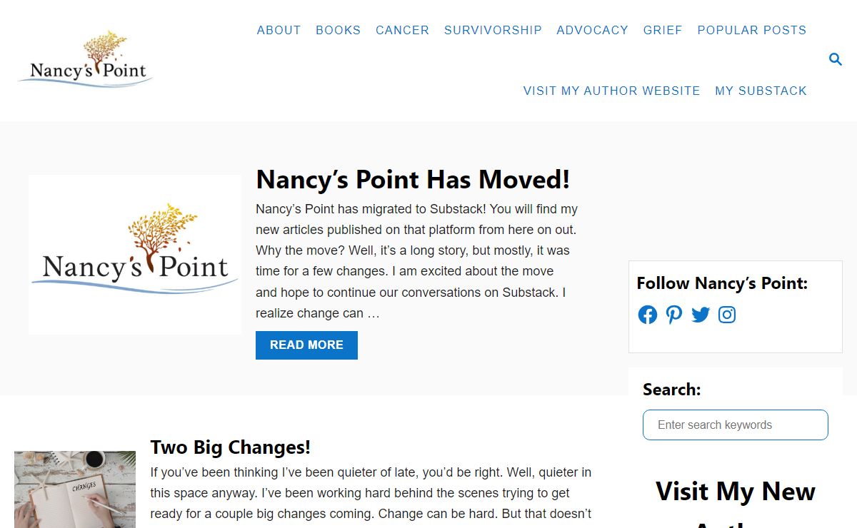 Nancy's Point – A blog about breast cancer, loss, and survivorship