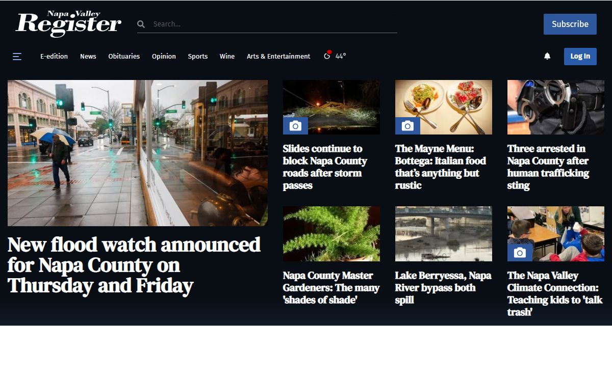Napa Valley Register | Breaking News | | Read Napa, CA and California breaking news. Get latest news, events and information on California sports, weather, entertainment and lifestyles.