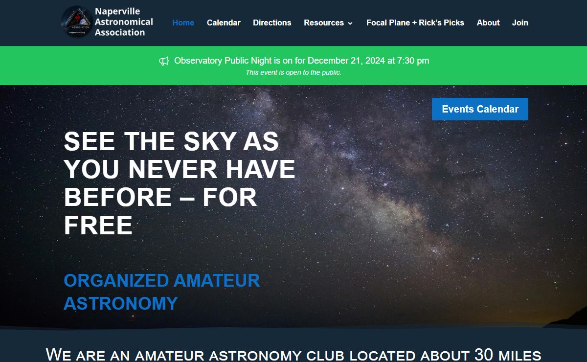 Naperville Astronomical Association | Organized Amateur Astronomy