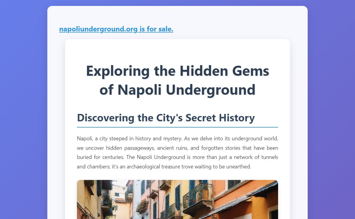 Exploring the Hidden Gems of Napoli Underground
