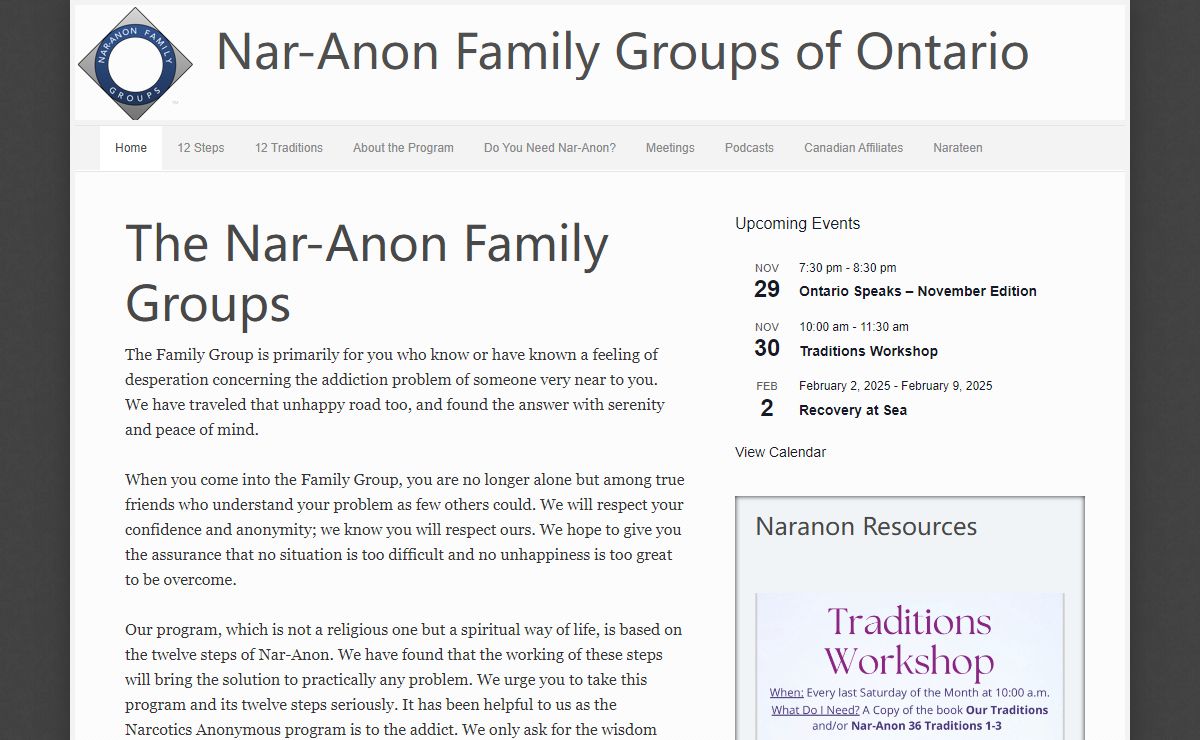 Nar-Anon Family Groups of Ontario