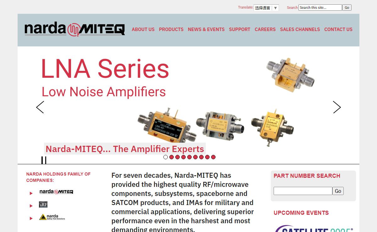 Home: RF/Microwave components, subsystems, and SATCOM - Narda-MITEQ