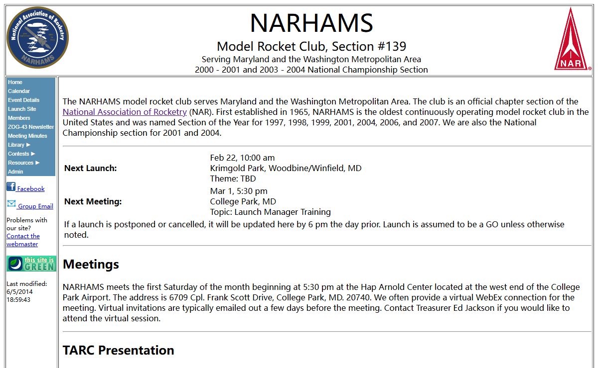 NARHAMS Model Rocket Club