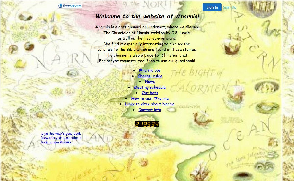 The website of #narnia