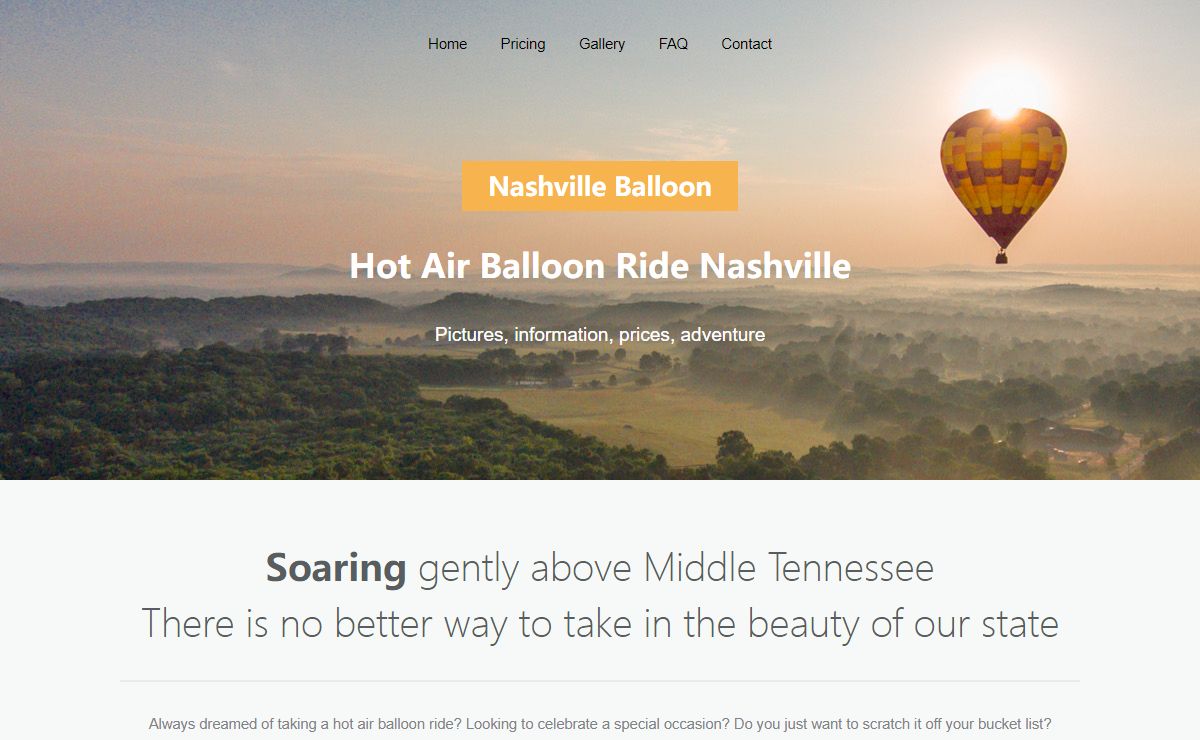Hot Air Balloon Ride Nashville - Nashville Balloon