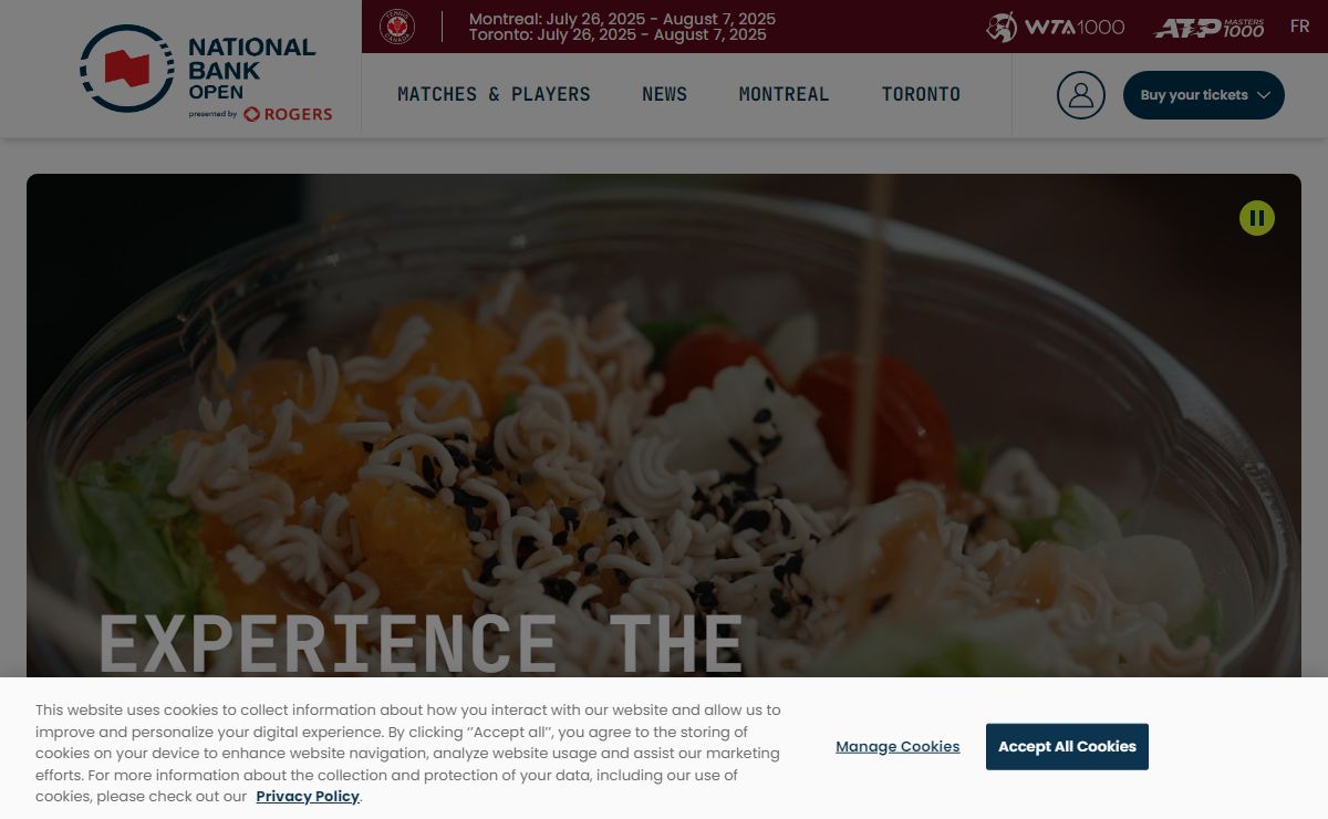 National Bank Open - Canadian Open Tennis Tournament | Home page