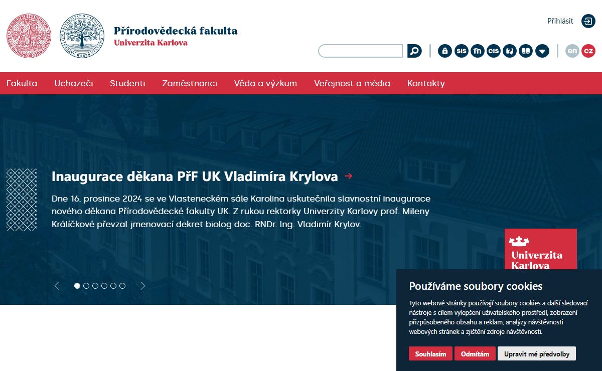 Úvodní stránka | PřF UK