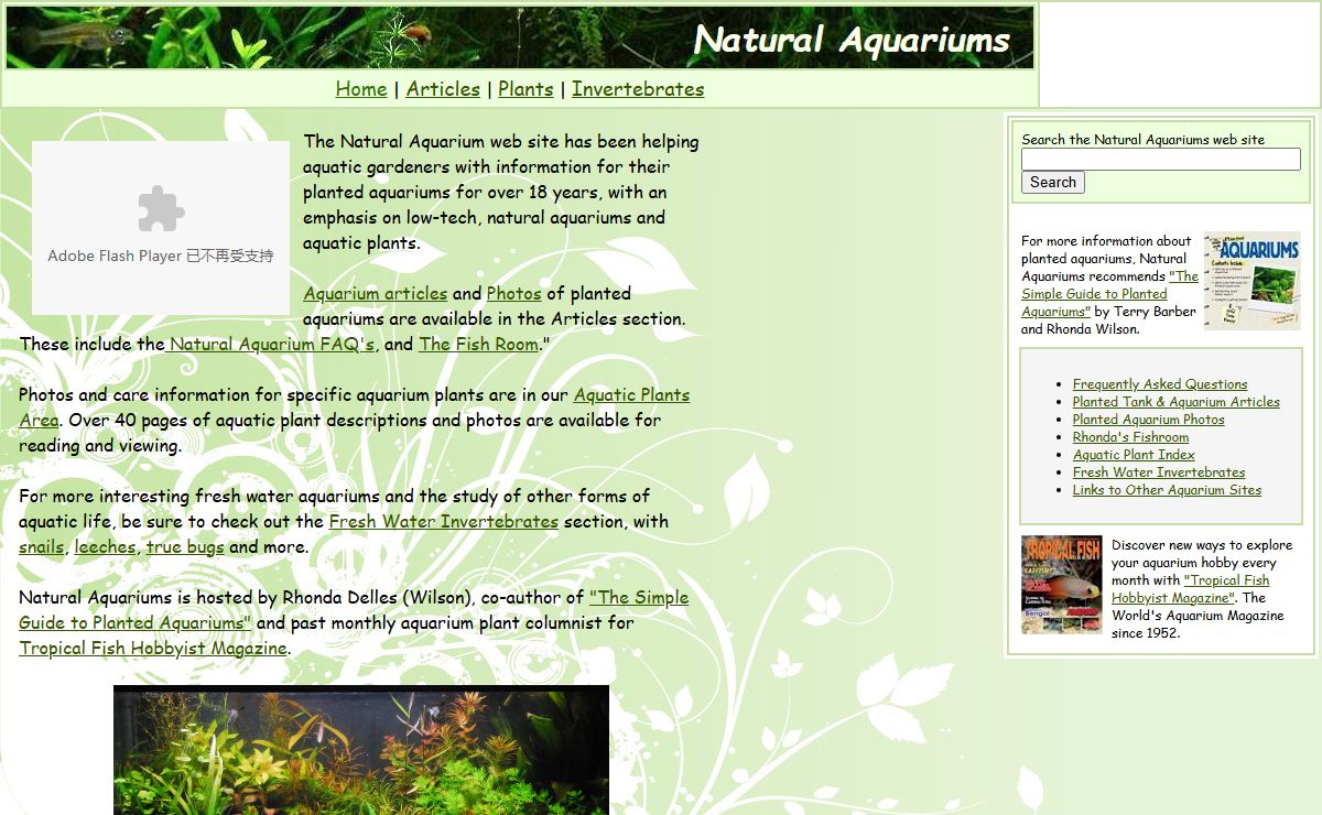 Natural Aquariums - Guide to Planted Aquariums, Aquatic Plants, & Freshwater Invertebrates