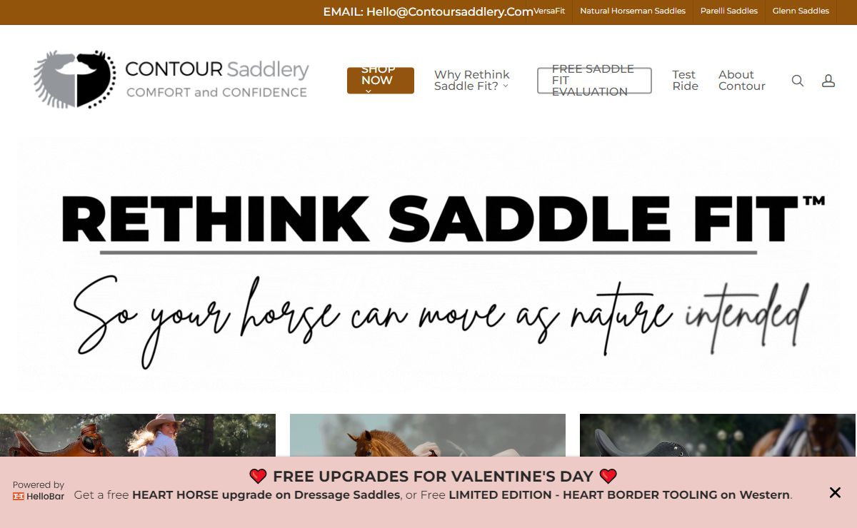 Contour Homepage - Natural Horseman Saddles