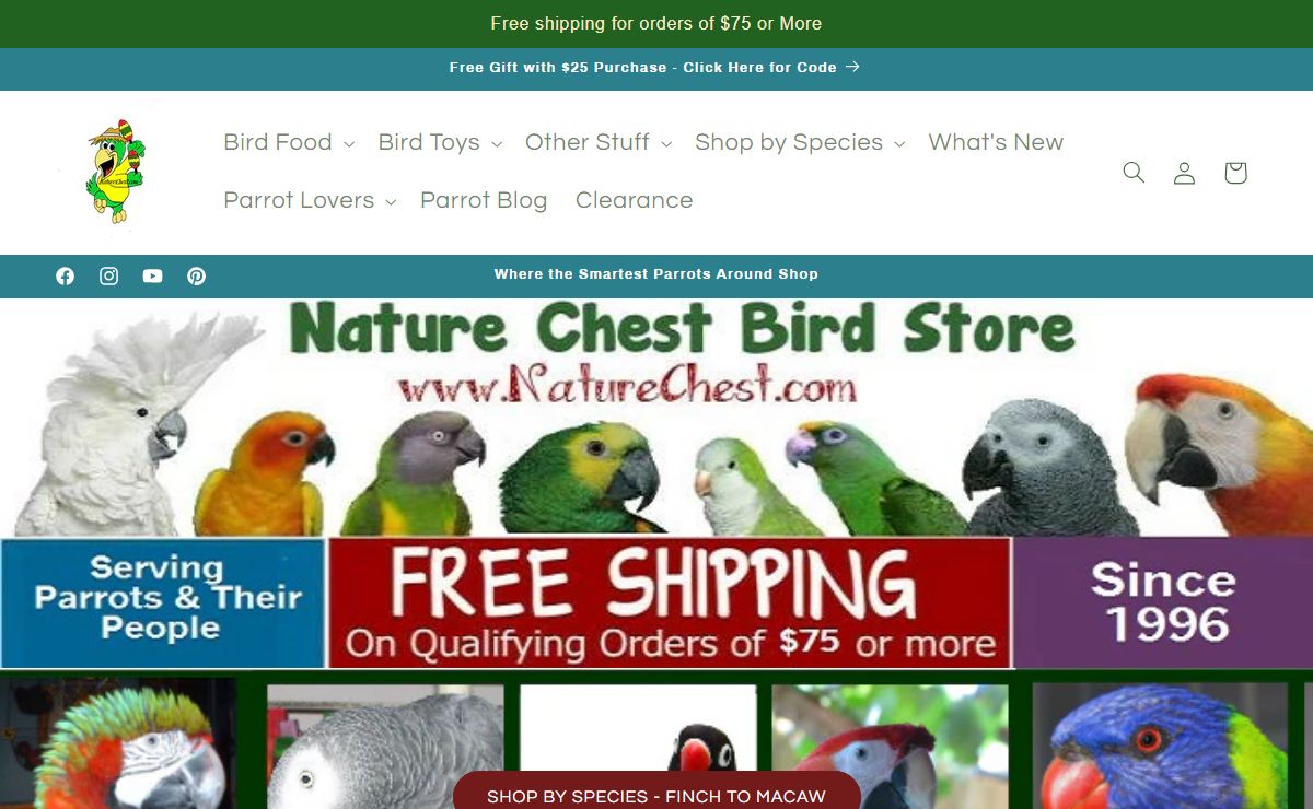 Nature Chest Bird Store - Bird and Parrot Food, Toys, Gifts, and more – NatureChest