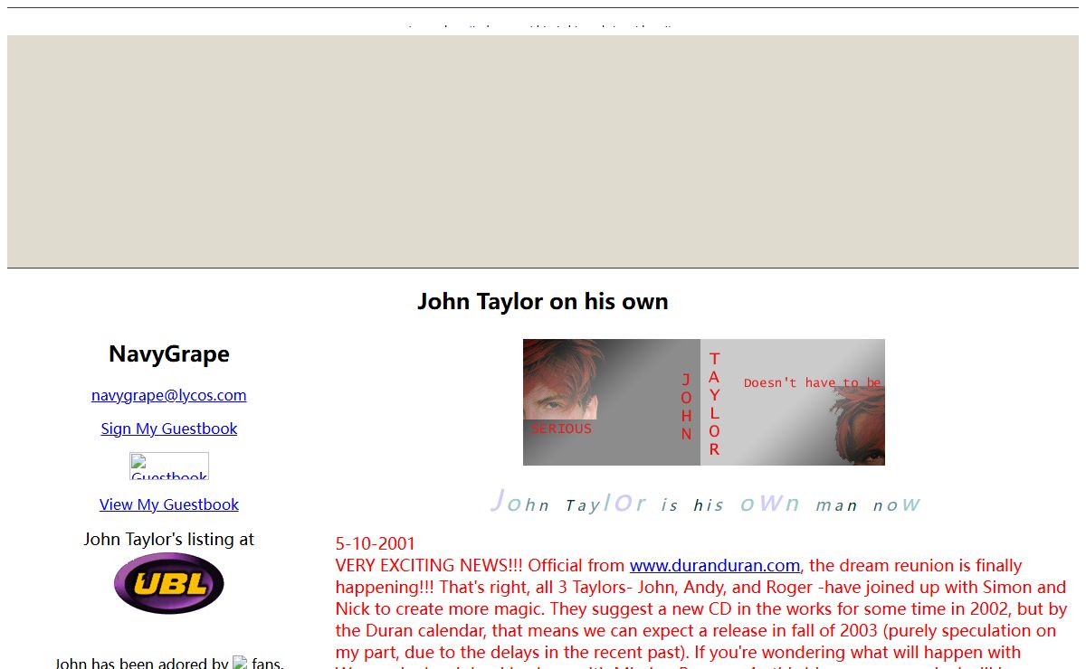 Doesn't have to be SERIOUS: John Taylor