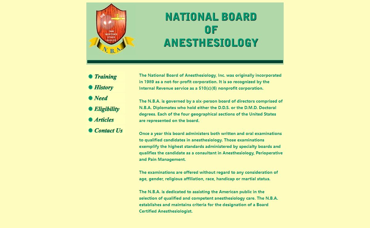 National Board of Anesthesiology, Inc.