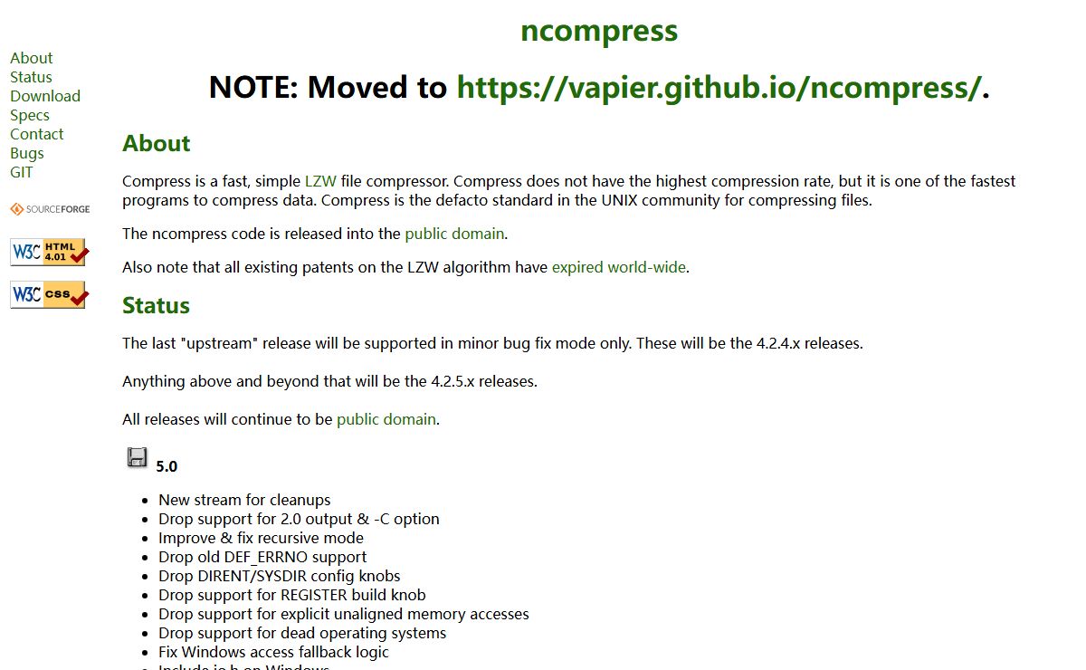 ncompress: a public domain project