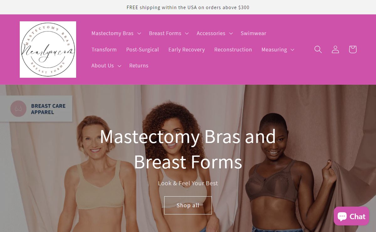 Mastectomy Bras | Breast Forms | Mastectomy Swimwear | Nearlyou