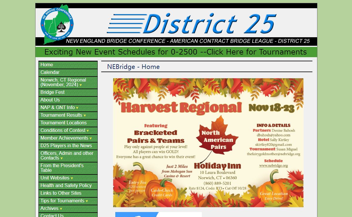 Home - New England Bridge Conference - ACBL District 25