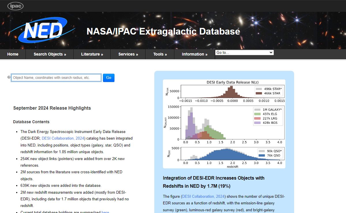 Home | NASA/IPAC Extragalactic Database