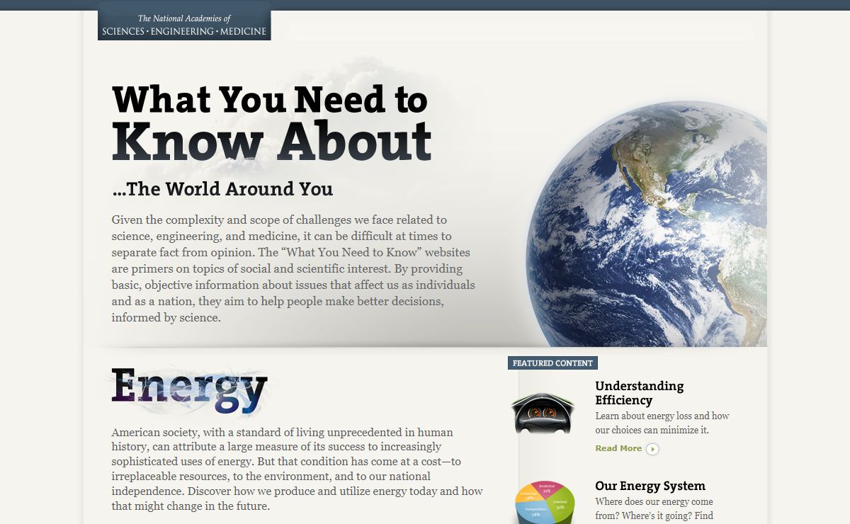 The National Academies presents: What You Need to Know About the World Around You